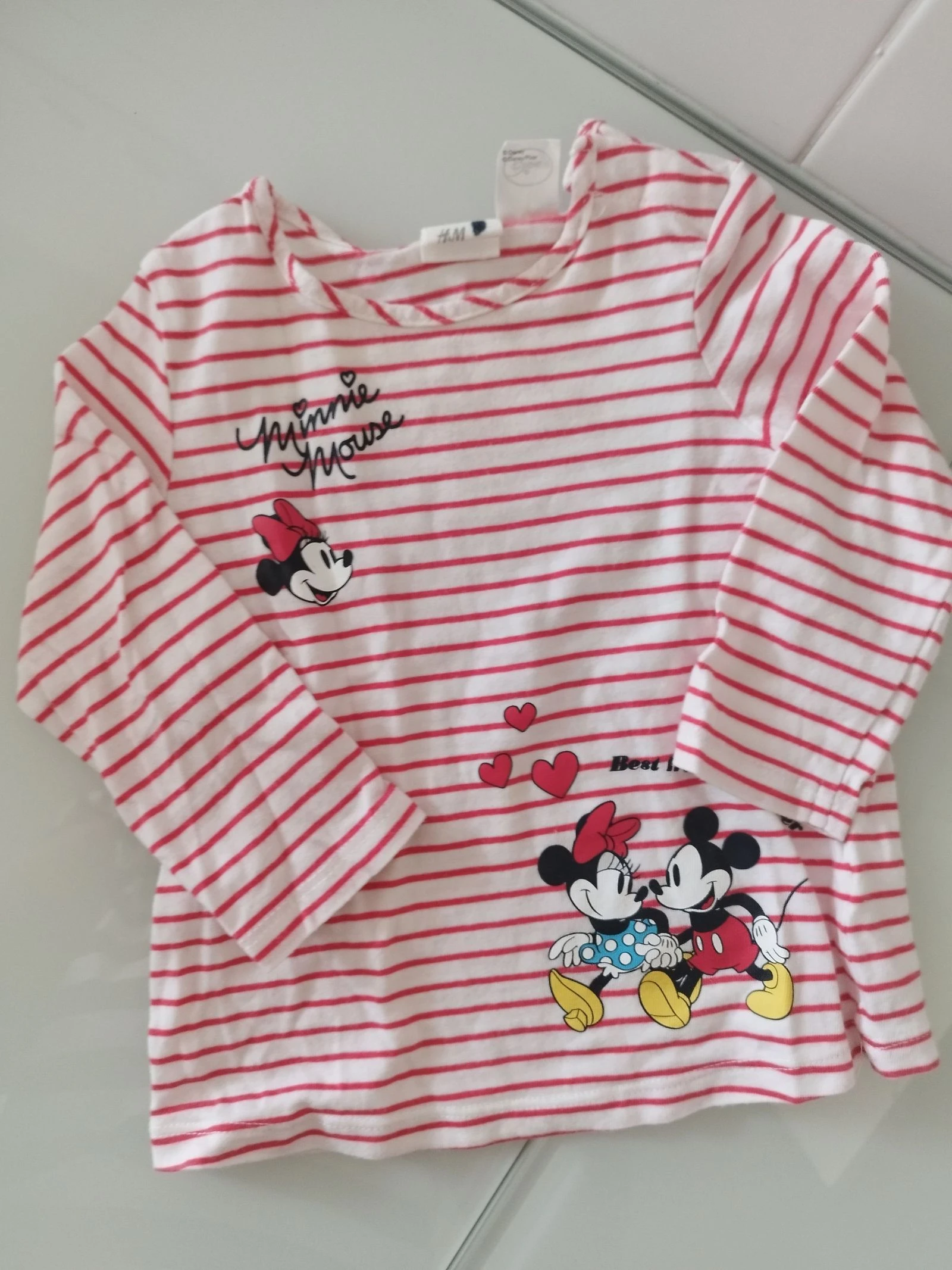Pak van 2 Minnie Mouse lange mouwen shirts 4-6 maanden H&M – photo 3